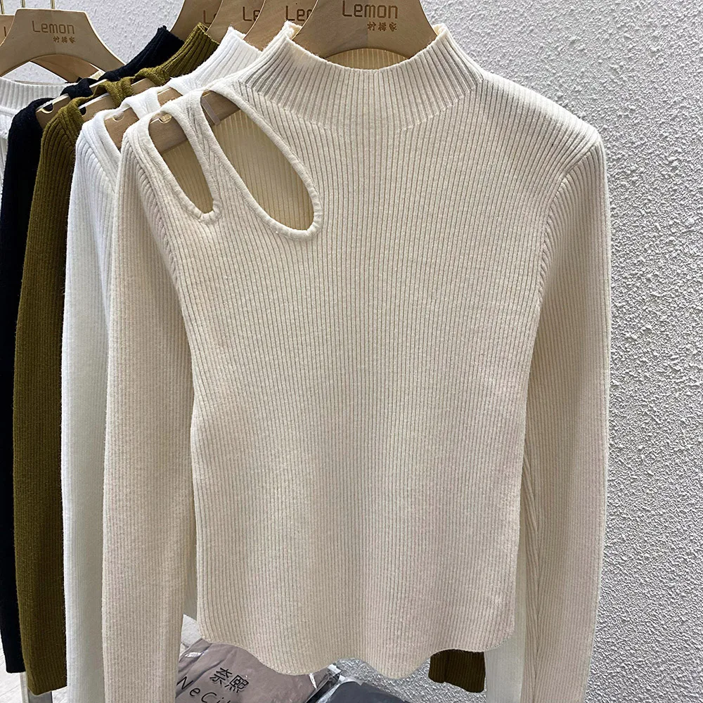 Autumn Winter Sexy Hollow Out Women Sweaters Tops Slim Vintage Jumper Soft Warm Pull Female Casual Pullover Knitted Sweater