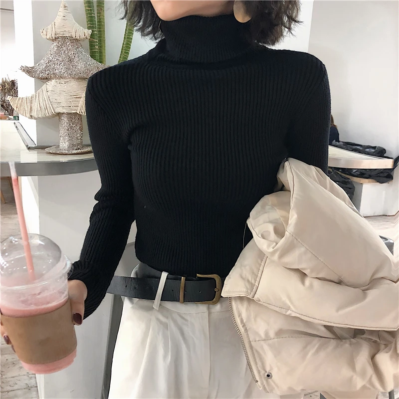 Turtleneck Sweater Womens 2024 Autumn Winter Tops Korean Slim Women Pullover Jumper Knitted Sweater Pull Femme Hiver Truien