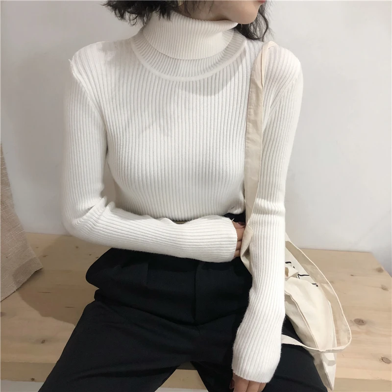 Turtleneck Sweater Womens 2024 Autumn Winter Tops Korean Slim Women Pullover Jumper Knitted Sweater Pull Femme Hiver Truien