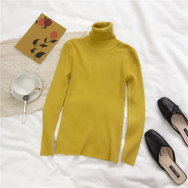 Turtleneck Sweater Womens 2024 Autumn Winter Tops Korean Slim Women Pullover Jumper Knitted Sweater Pull Femme Hiver Truien