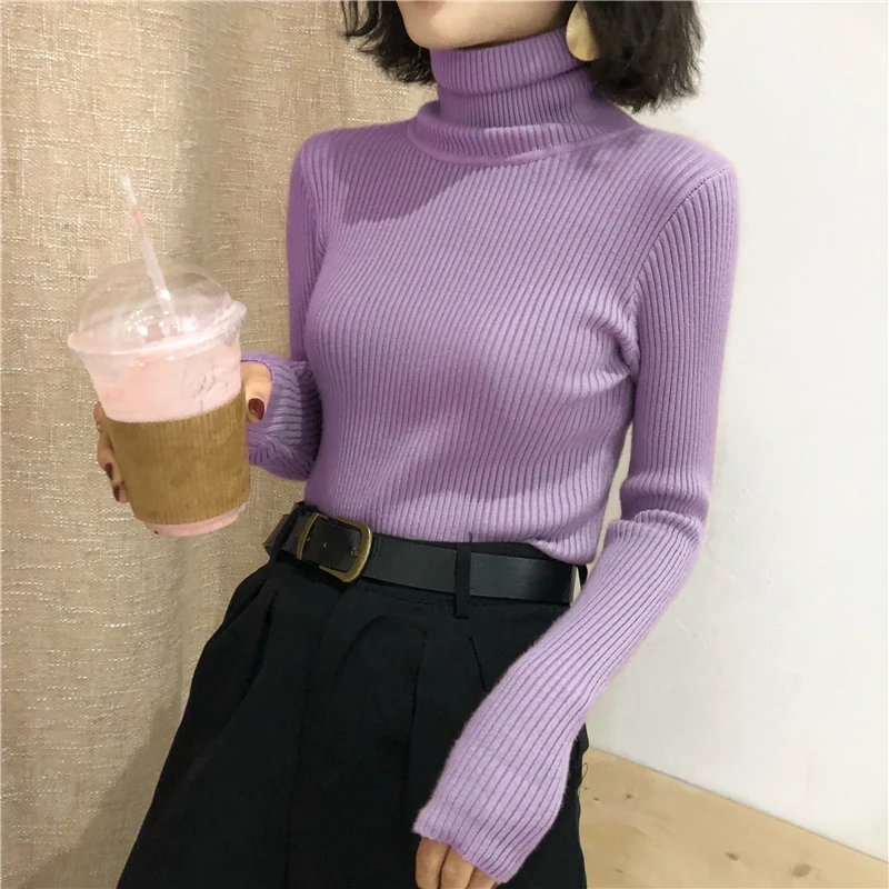 Turtleneck Sweater Womens 2024 Autumn Winter Tops Korean Slim Women Pullover Jumper Knitted Sweater Pull Femme Hiver Truien