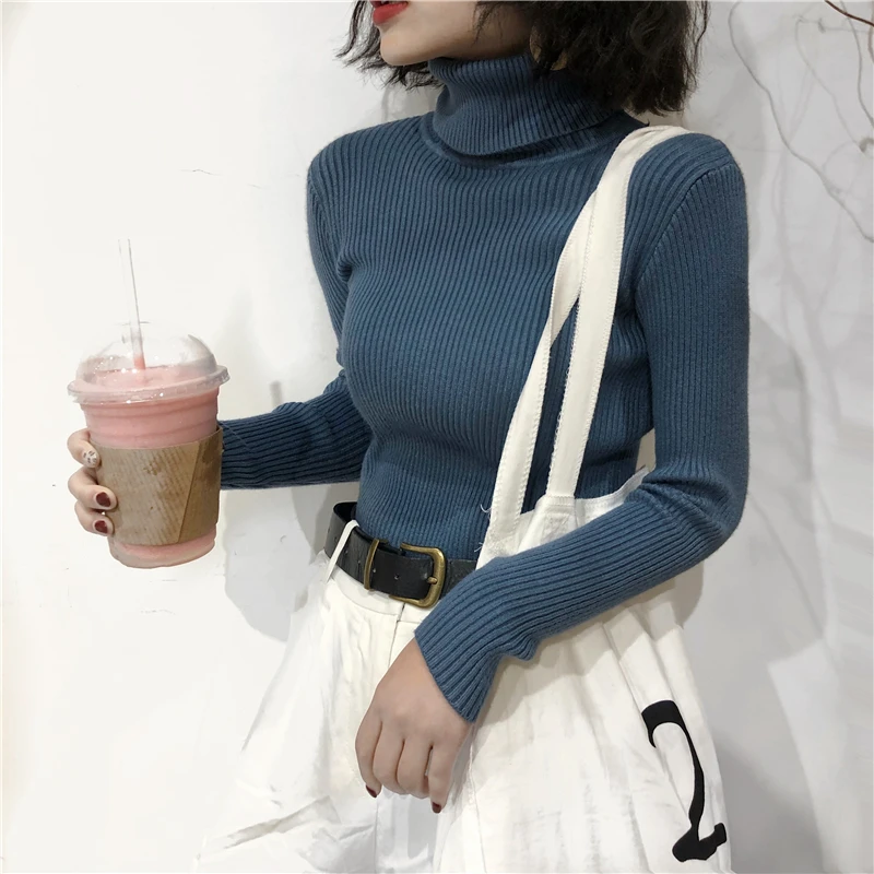 Turtleneck Sweater Womens 2024 Autumn Winter Tops Korean Slim Women Pullover Jumper Knitted Sweater Pull Femme Hiver Truien