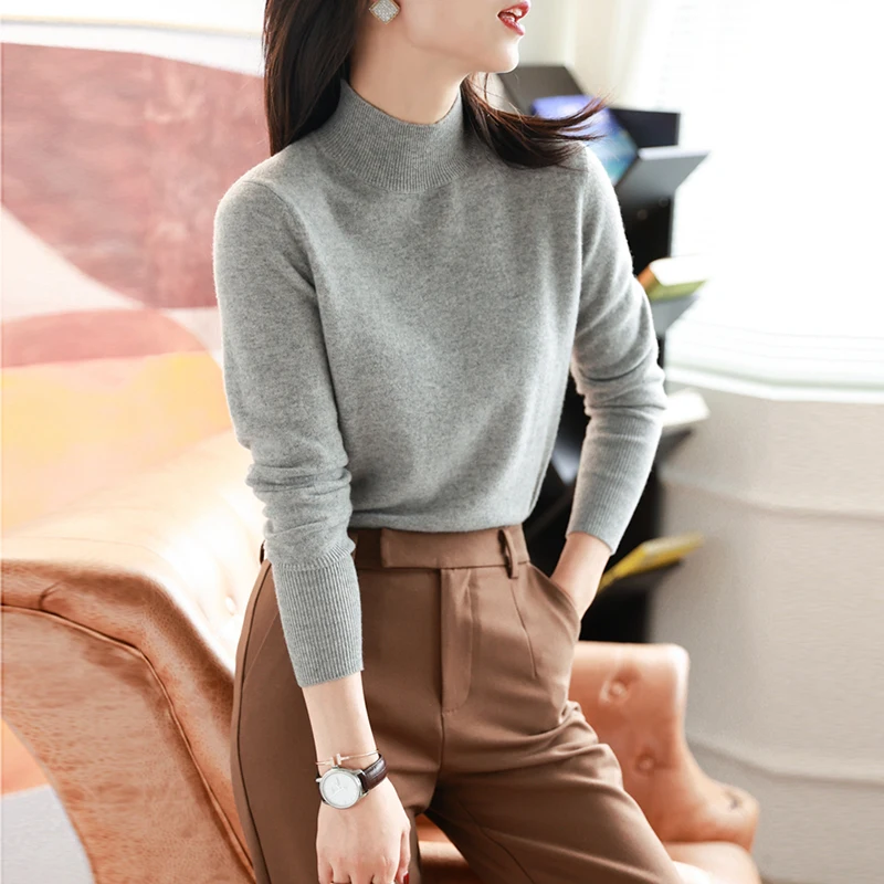 autumn winter chic bottom sweaters women fashion turtleneck pullover slim long sleeve 2024 knitted Jumper Soft Warm Pull Femme