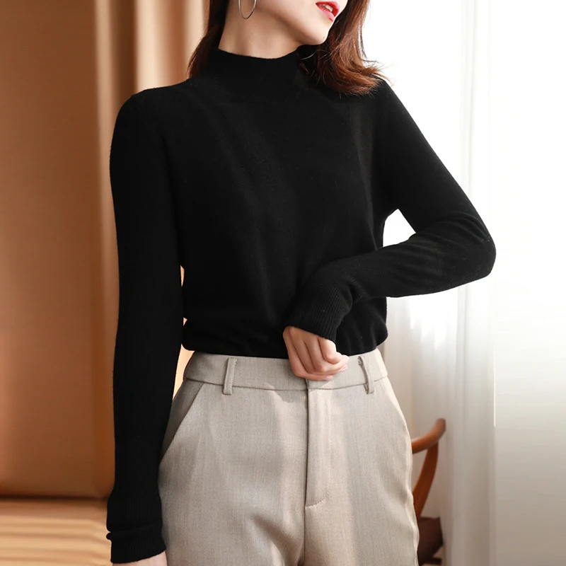 autumn winter chic bottom sweaters women fashion turtleneck pullover slim long sleeve 2024 knitted Jumper Soft Warm Pull Femme