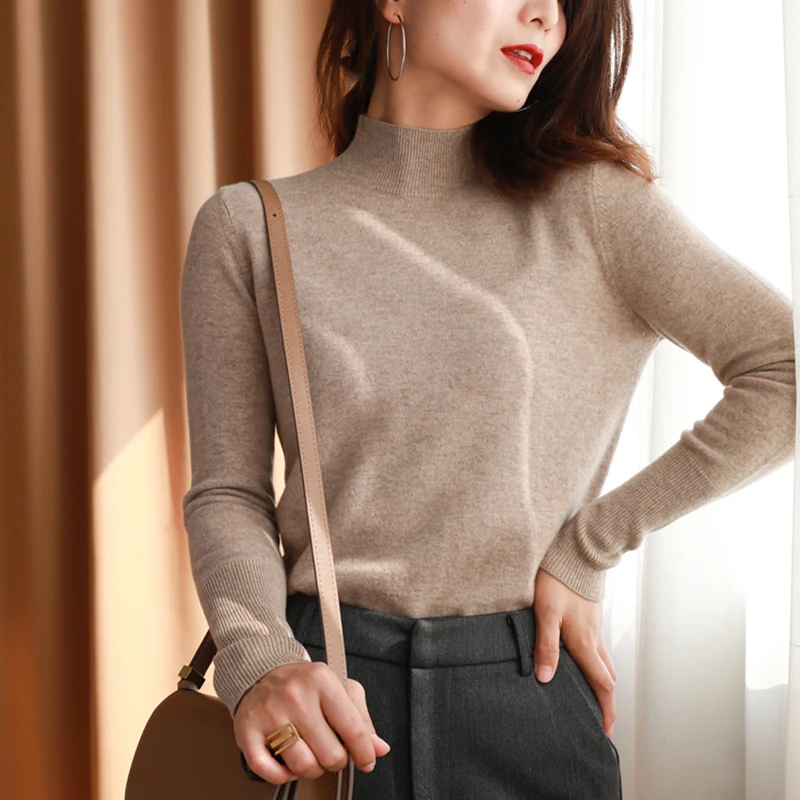 autumn winter chic bottom sweaters women fashion turtleneck pullover slim long sleeve 2024 knitted Jumper Soft Warm Pull Femme