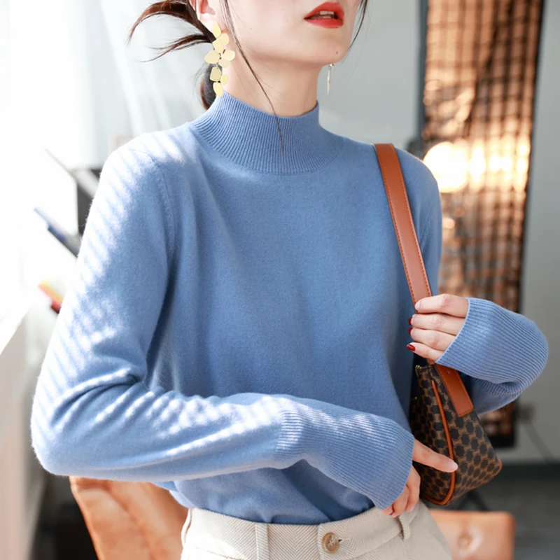 autumn winter chic bottom sweaters women fashion turtleneck pullover slim long sleeve 2024 knitted Jumper Soft Warm Pull Femme