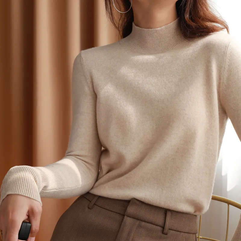 autumn winter chic bottom sweaters women fashion turtleneck pullover slim long sleeve 2024 knitted Jumper Soft Warm Pull Femme