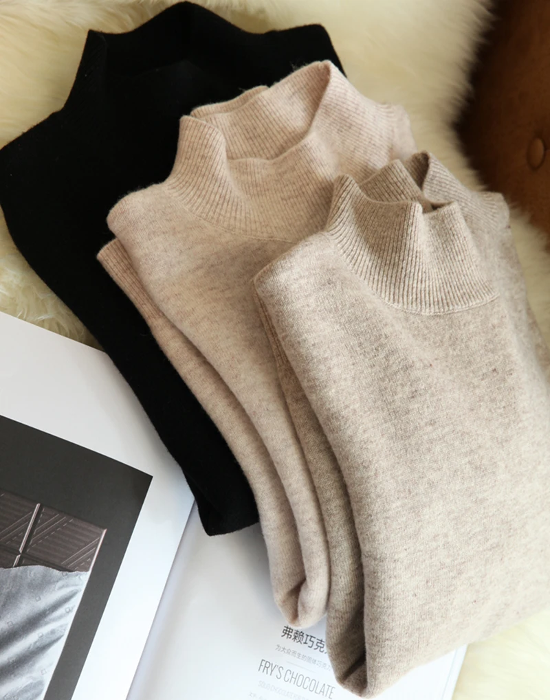 autumn winter chic bottom sweaters women fashion turtleneck pullover slim long sleeve 2024 knitted Jumper Soft Warm Pull Femme