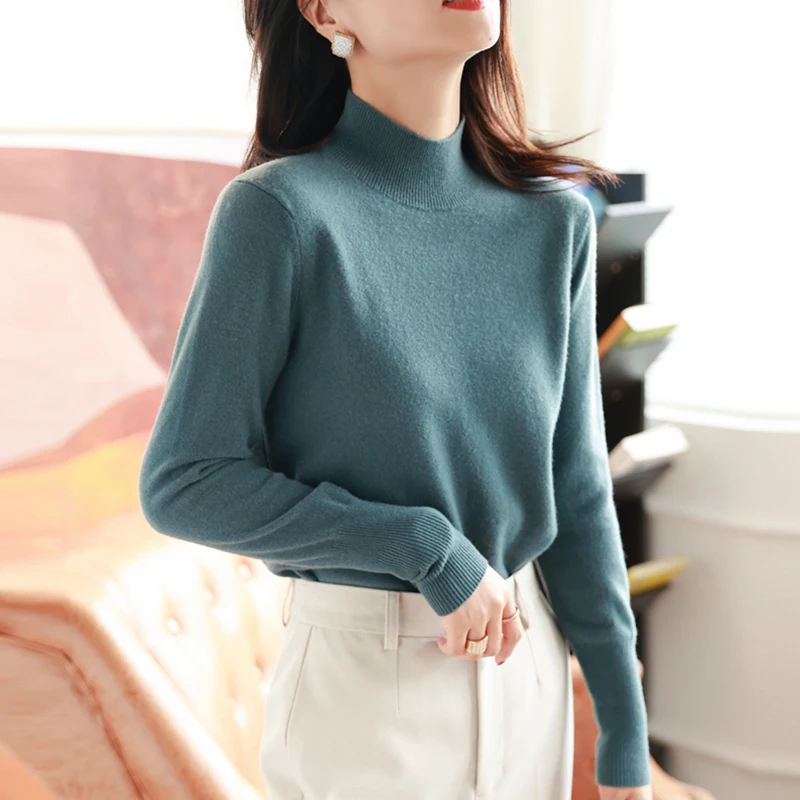 autumn winter chic bottom sweaters women fashion turtleneck pullover slim long sleeve 2024 knitted Jumper Soft Warm Pull Femme