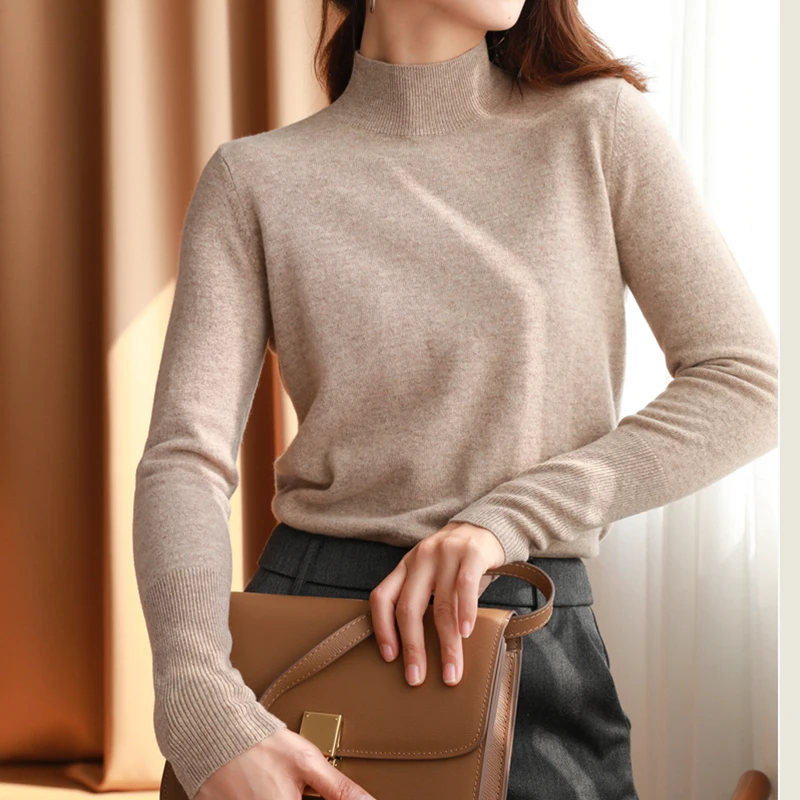 autumn winter chic bottom sweaters women fashion turtleneck pullover slim long sleeve 2024 knitted Jumper Soft Warm Pull Femme