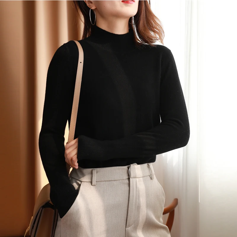 autumn winter chic bottom sweaters women fashion turtleneck pullover slim long sleeve 2024 knitted Jumper Soft Warm Pull Femme