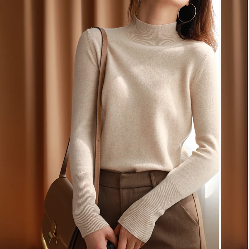 autumn winter chic bottom sweaters women fashion turtleneck pullover slim long sleeve 2024 knitted Jumper Soft Warm Pull Femme