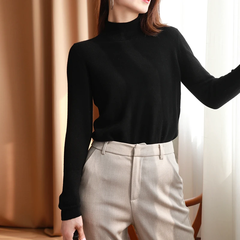 autumn winter chic bottom sweaters women fashion turtleneck pullover slim long sleeve 2024 knitted Jumper Soft Warm Pull Femme