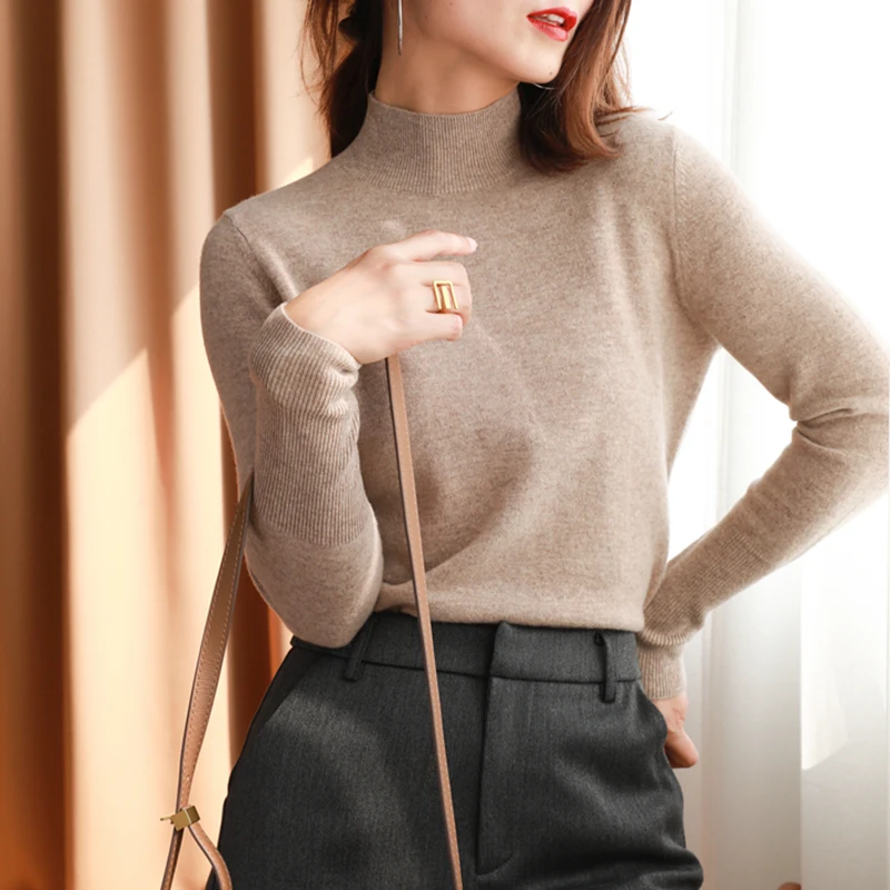 autumn winter chic bottom sweaters women fashion turtleneck pullover slim long sleeve 2024 knitted Jumper Soft Warm Pull Femme