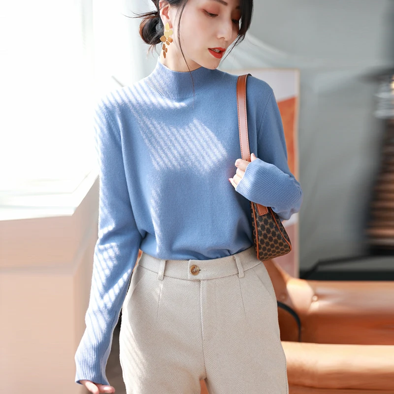 autumn winter chic bottom sweaters women fashion turtleneck pullover slim long sleeve 2024 knitted Jumper Soft Warm Pull Femme