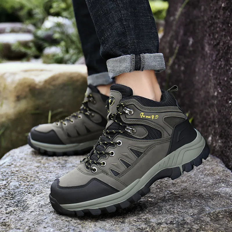 MARSON Men Boots Outdoor Hiking Sneakers Male Light Waterproof Clmbing Mountains Shoes Big Size 39-47 Non-Slip Casual Men Shoes