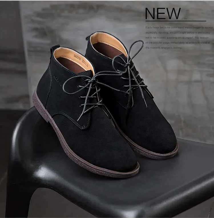 New Men Shoes Winter boots Suede Leather Boots Men Snow Boots Waterproof Winter Shoes Leather Men Ankle Boots Fur Men Shoes