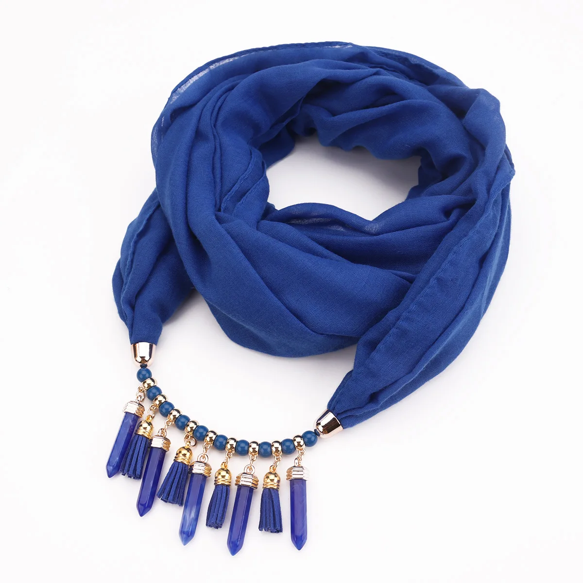 Women Cotton Linen Necklace Pendant Scarf Ethnic Style Soft Necklace Scarf Fashion Long Scarf Shawl Scaf Wrap