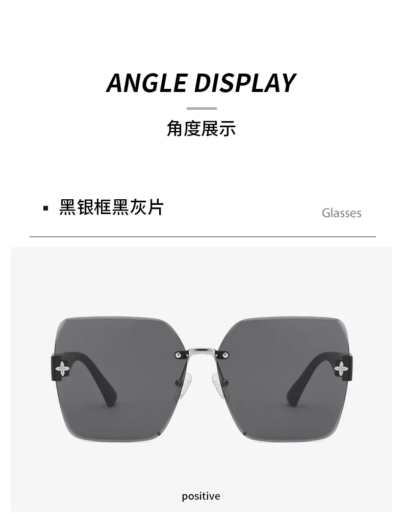 Classic Vintage Square Sunglasses Woman Gradient Mirror Frameless Sun Glasses Female Retro Fashion Rimless Oculos De Sol new