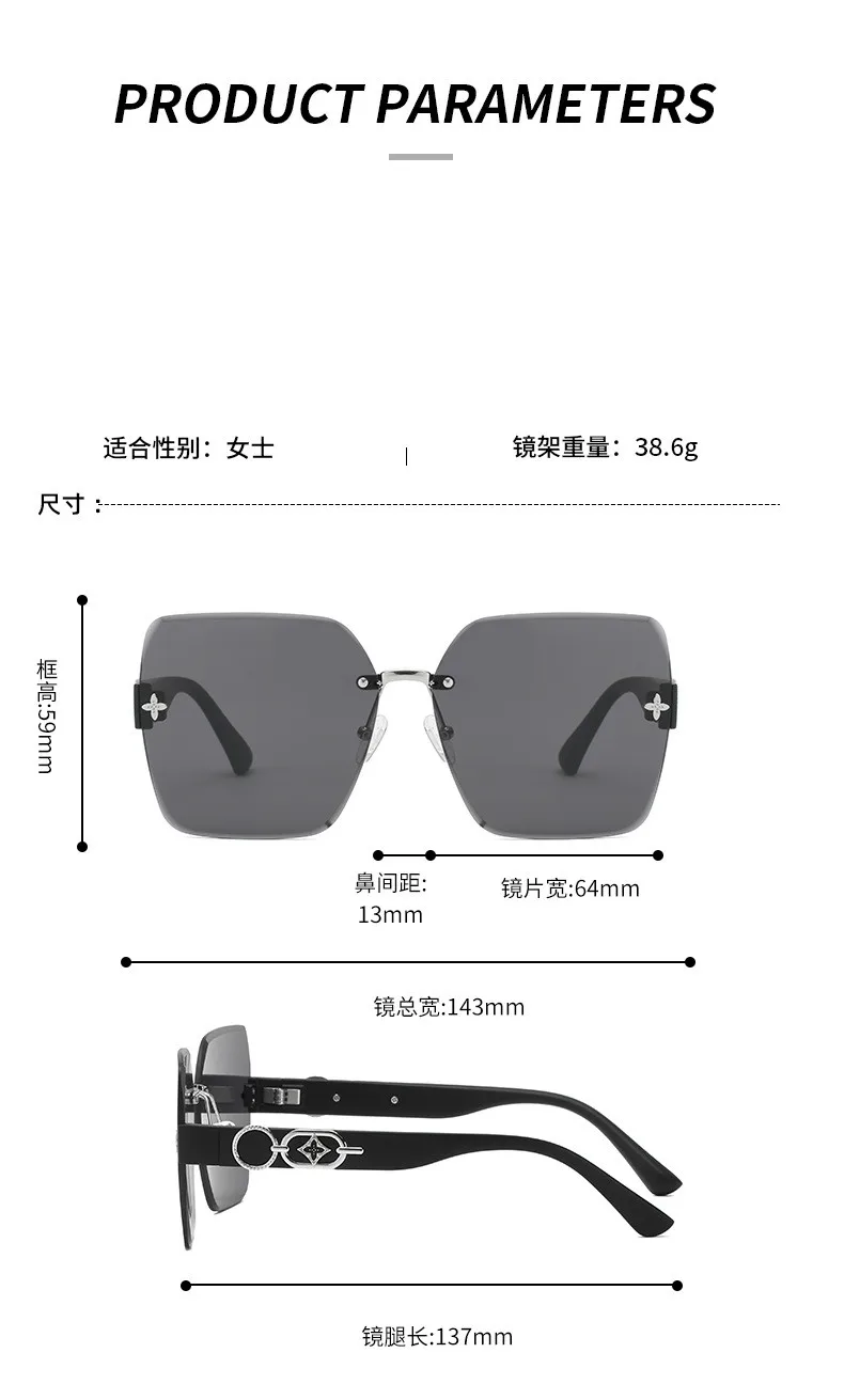 Classic Vintage Square Sunglasses Woman Gradient Mirror Frameless Sun Glasses Female Retro Fashion Rimless Oculos De Sol new