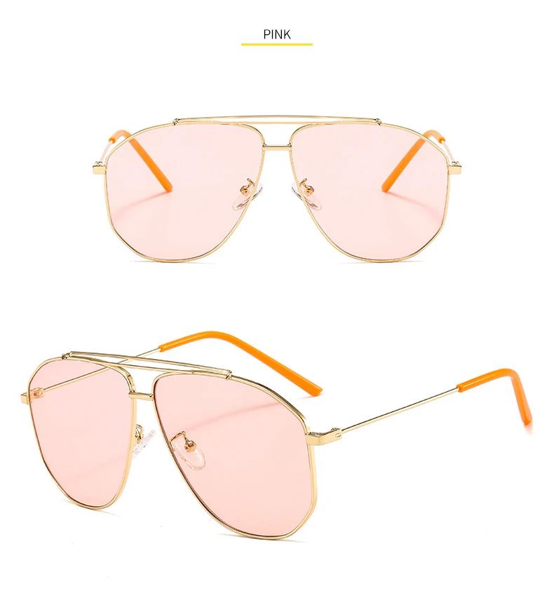 Ins Popular Oversized Pilot Sunglasses Ladies 2022 New Fashion Big Frame Metal Sun Glasses Women Brand Designer Unisex Shades