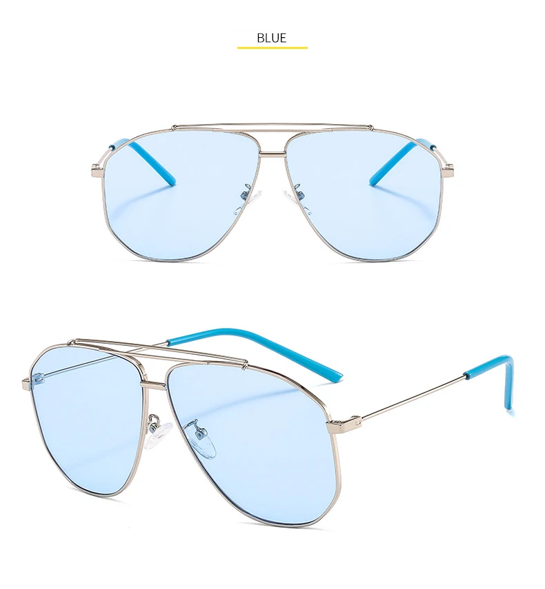 Ins Popular Oversized Pilot Sunglasses Ladies 2022 New Fashion Big Frame Metal Sun Glasses Women Brand Designer Unisex Shades