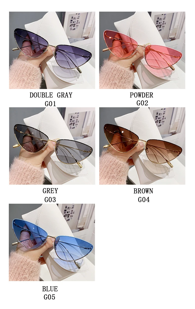 New Cat Eye Sunglasses Women Trendy 2023 Vintage Fashion Sun Glasses Lentes De Sol Mujer Lunette Soleil Femme Zonnebrillen Dames