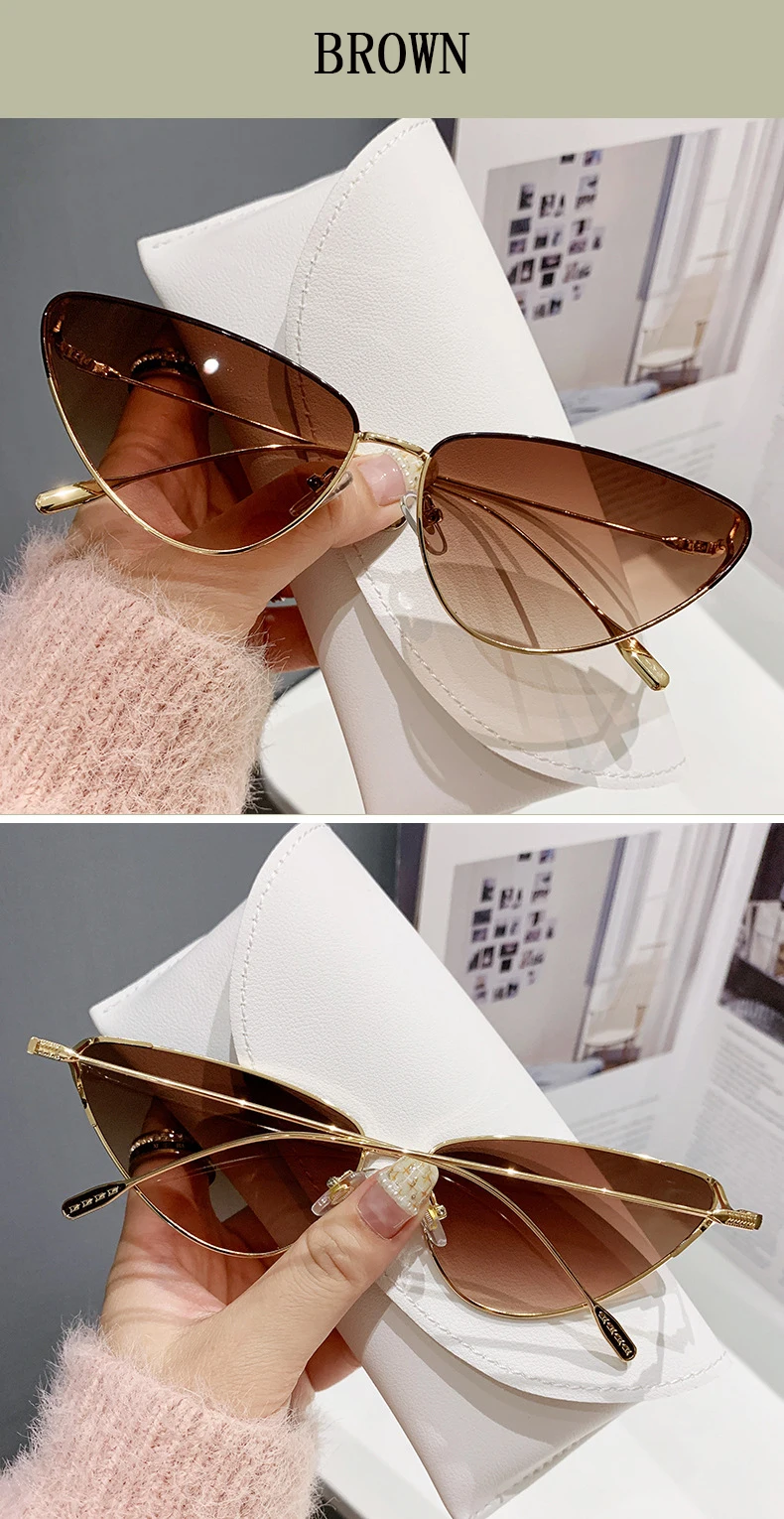 New Cat Eye Sunglasses Women Trendy 2023 Vintage Fashion Sun Glasses Lentes De Sol Mujer Lunette Soleil Femme Zonnebrillen Dames