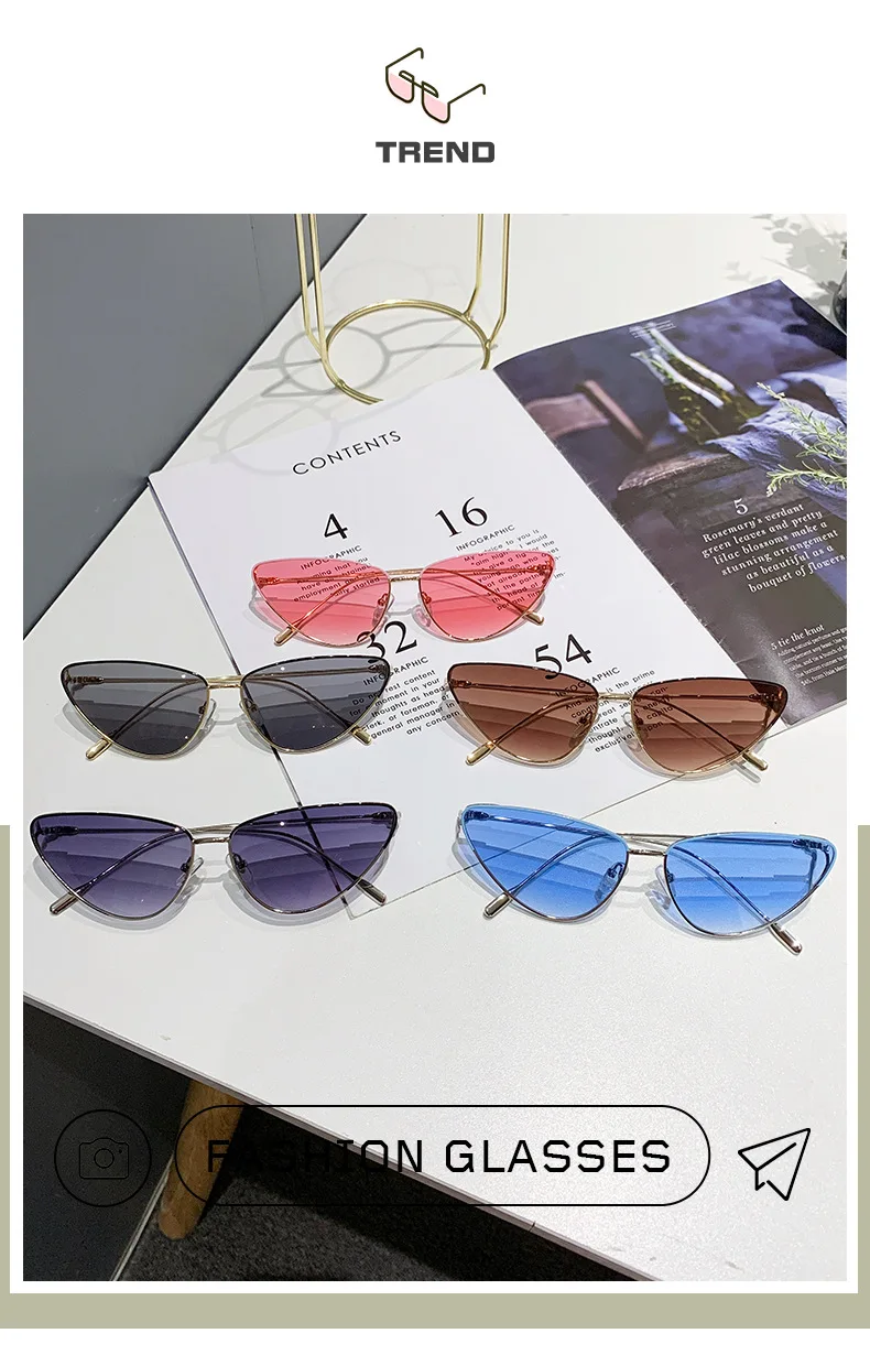 New Cat Eye Sunglasses Women Trendy 2023 Vintage Fashion Sun Glasses Lentes De Sol Mujer Lunette Soleil Femme Zonnebrillen Dames