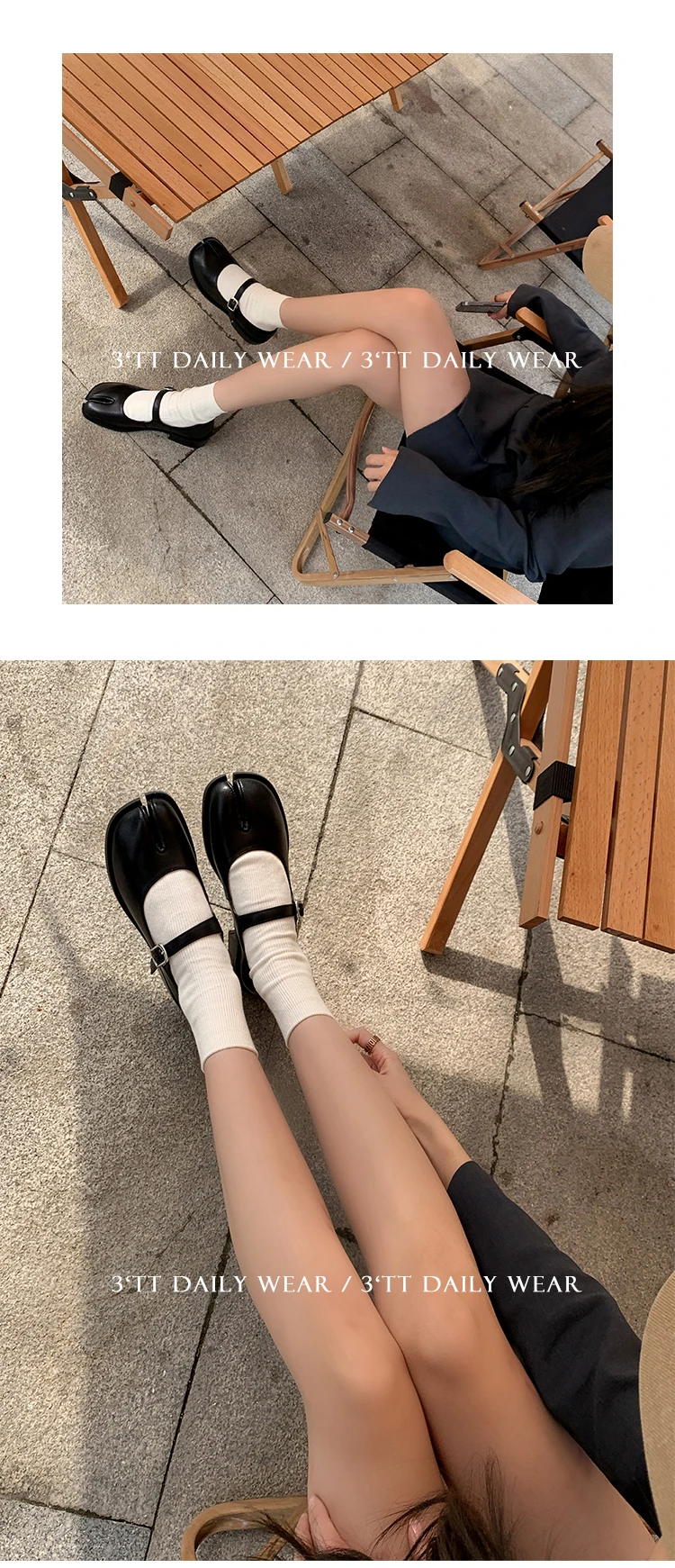 MKKHOU Fashion Women's Shoes New High Quality Leather Split Toe Mary Jane Shoes Comfortable Low Heel Women Shoes Lolita