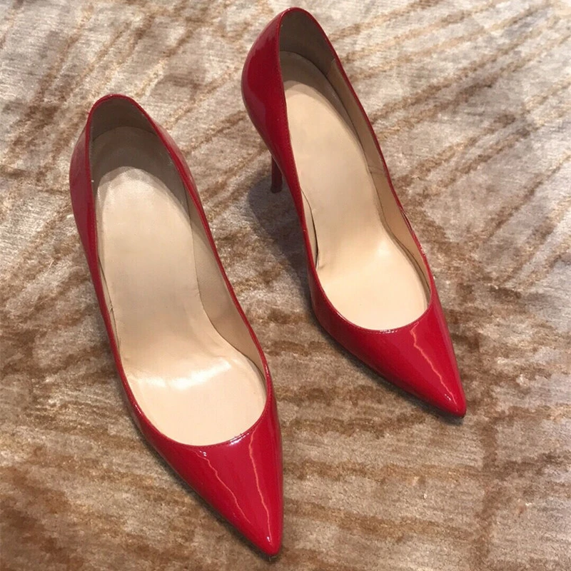 Red black yellow extreme high heel pointed toe new ladies high-heeled shoes women's shoes party wedding QP067 ROVICIYA